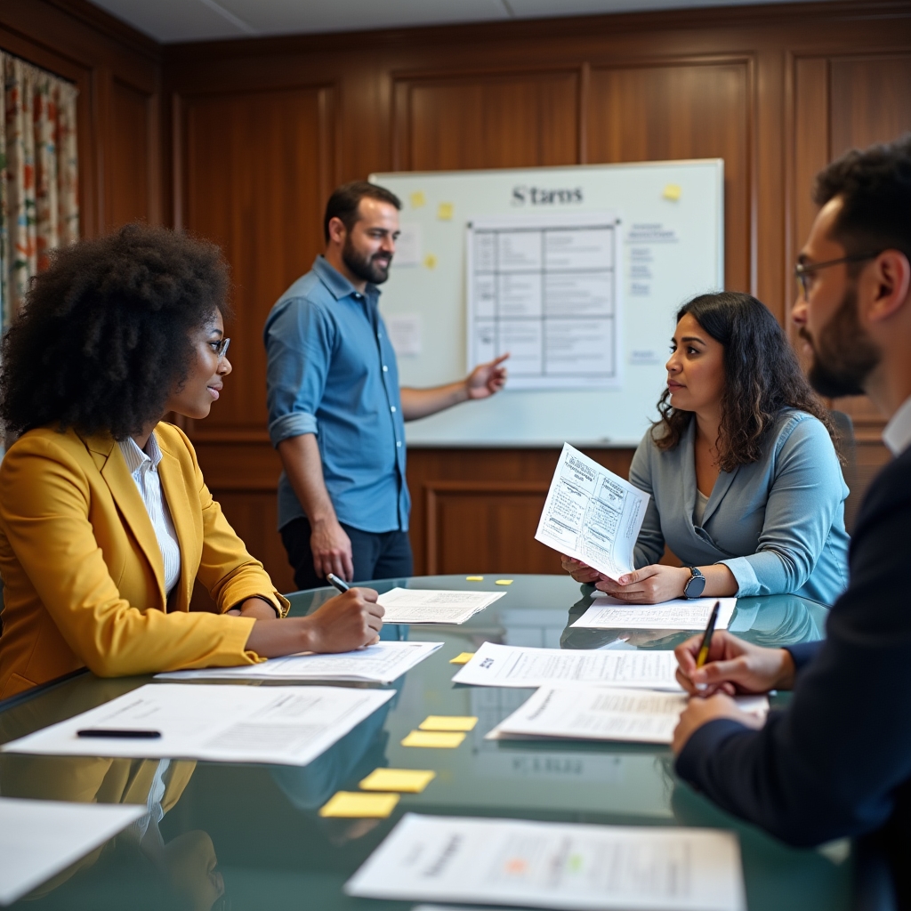 Workshop-Teilnehmer arbeiten gemeinsam an Zeitmanagement-Methoden